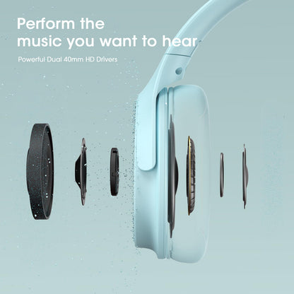 DOQAUS Bluetooth Headphones Over The Ear Wireless, 70H Playtime, 3 EQ Modes, HiFi Stereo with Deep Bass, Memory Foam Comfort for Travel, Gym, Workout, Phone, PC Stocking Stuffers