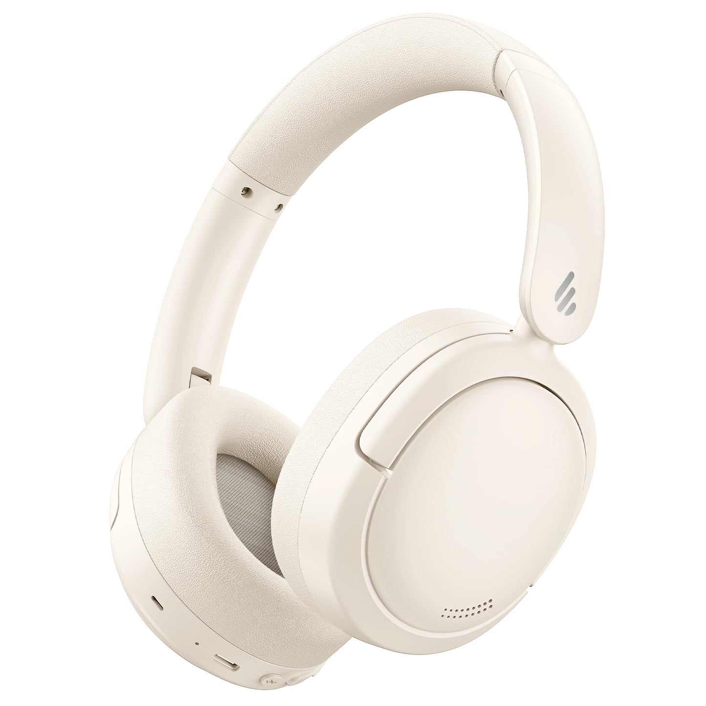 Edifier V80 Hybrid Active Noise Cancelling Headphones, True Wireless Over Ear Bluetooth Headset with 45H Playtime Hi-Res Audio Fast Charging Multipoint Connection for Travel Home Office - Ivory