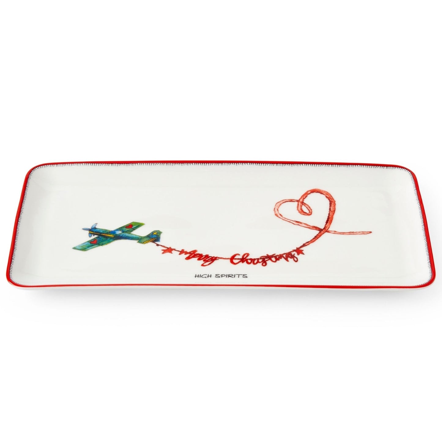 Spode Kit Kemp 12" Doodles Serving Tray - Fine China Dessert Server for Sandwiches, Snacks, Appetizers, Dishwasher Safe Christmas Tableware for Home Entertaining & Holiday Gatherings