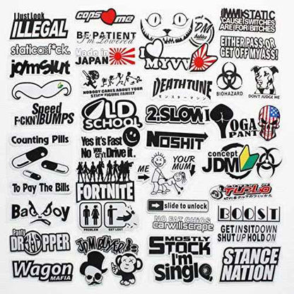 JDM Race Car Decals - Japanese JDM Reflex Hard Hat Stickers - Funny Adult Stickers