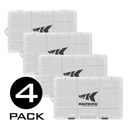 KastKing Tackle Boxes, Plastic Box, Plastic Storage Organizer Box with Removable Dividers - Fishing Tackle Storage - Box Organizer - 2 Packs /4 Packs Tackle Trays - Parts Box