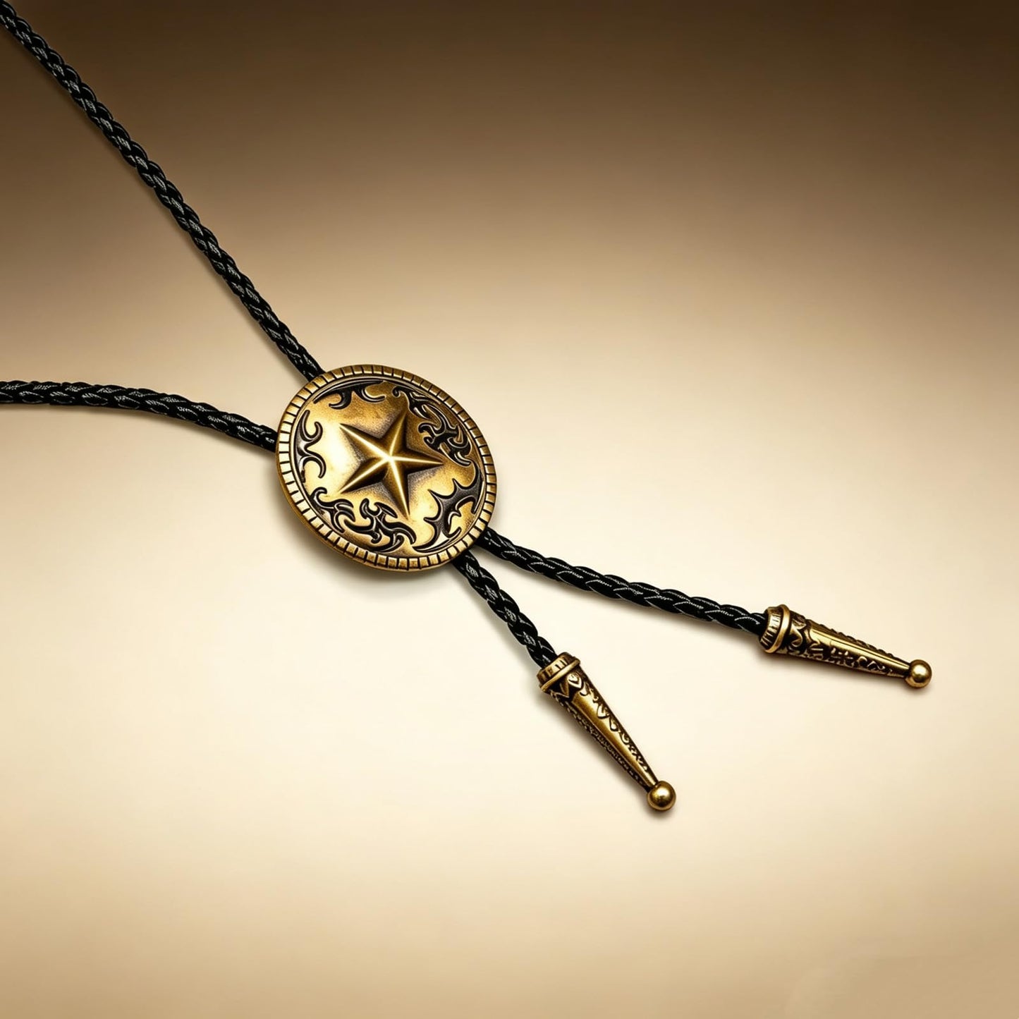 JPJZY BRBAM Retro Style Western Cowboy Lone Star Bolo Tie Texas Symbol Leather Bolo Tie for Men (Style 6 - Bronze)