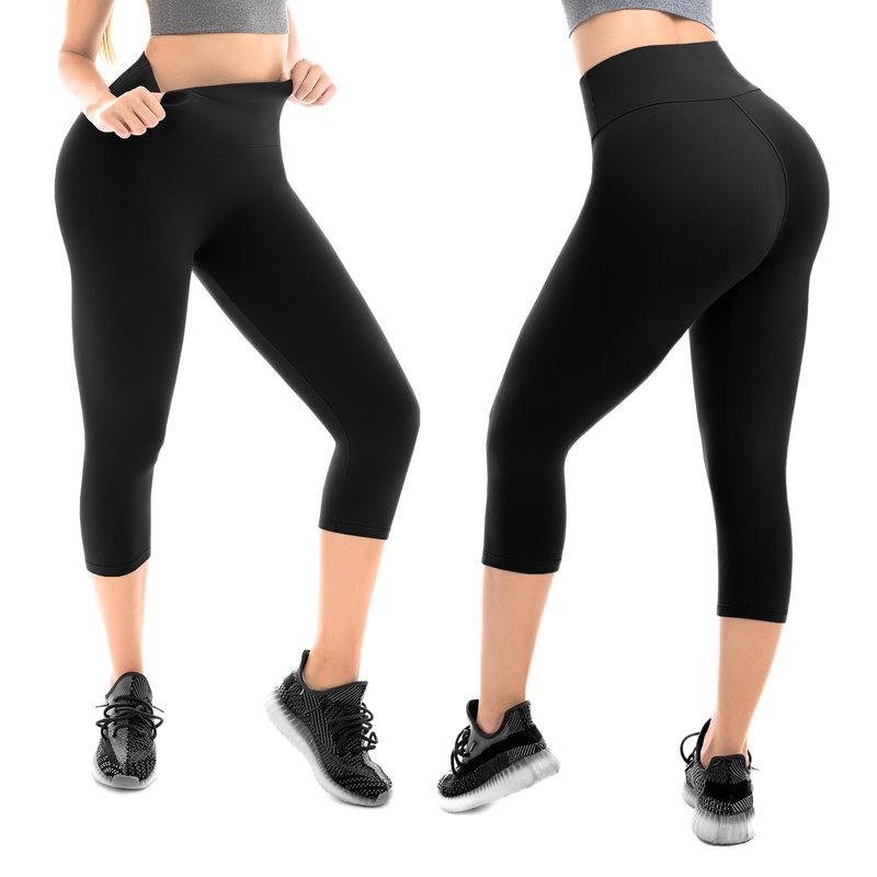 Walifrey Capri Leggings for Women, Buttery Soft High Waisted Leggings for Gym Yoga Workout (Army Green SM)