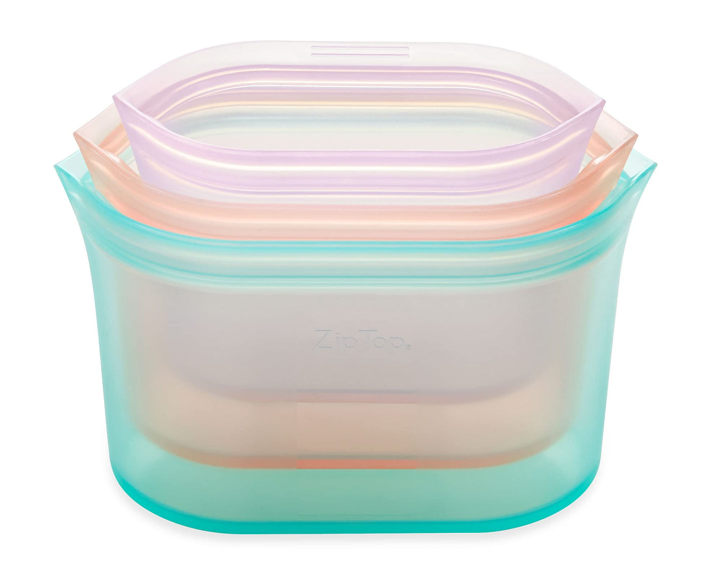 Zip Top Reusable Food Storage Bags | Medium Dish [Frost] | Silicone Meal Prep Container | Microwave, Dishwasher and Freezer Safe | Made in the USA