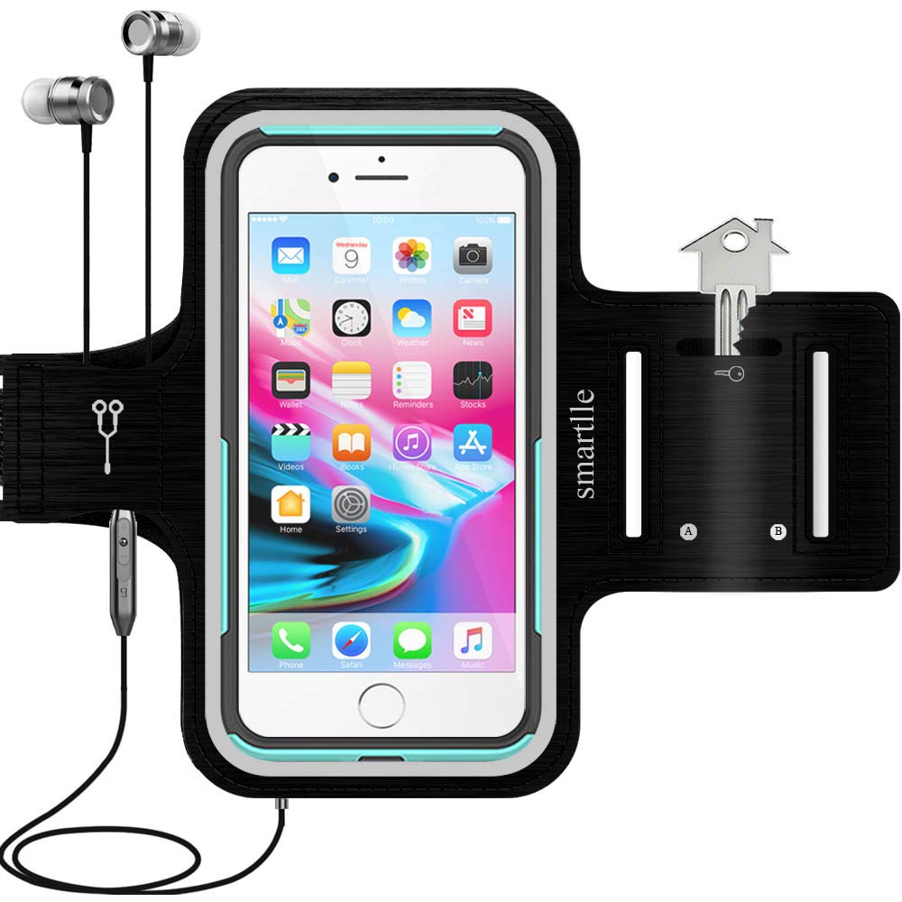 Arm Phone Holder for Running, Armband Cellphone for iPhone 15 14 13 12 11 Pro Max/XR/8 7 6s Plus, for Galaxy A/S/Note Up to 6.9’’, for Exercise Gym Fitness Sports Gear-Black