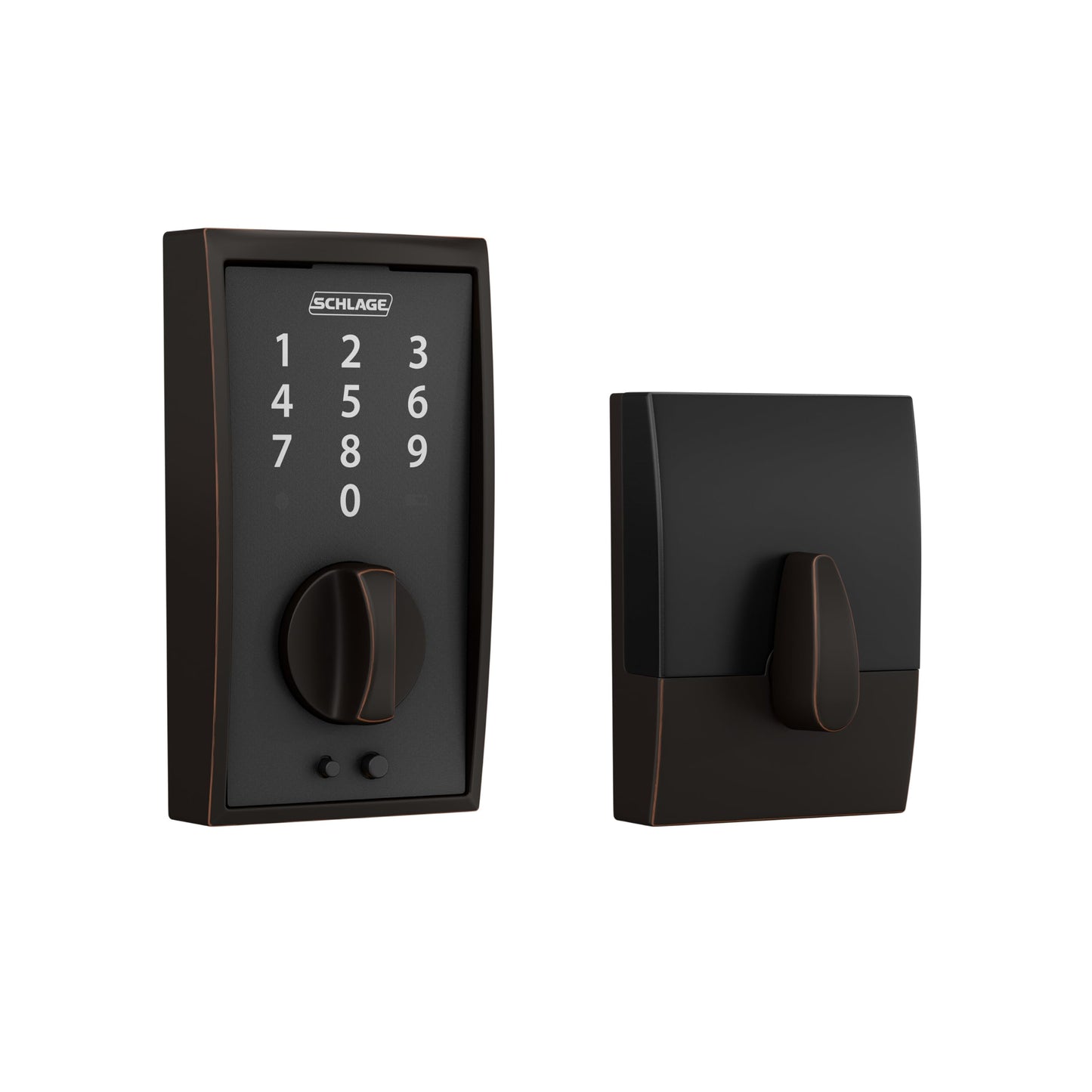 SCHLAGE BE375 CEN 622 Touch Keyless Touchscreen Electronic Deadbolt Lock, Matte Black