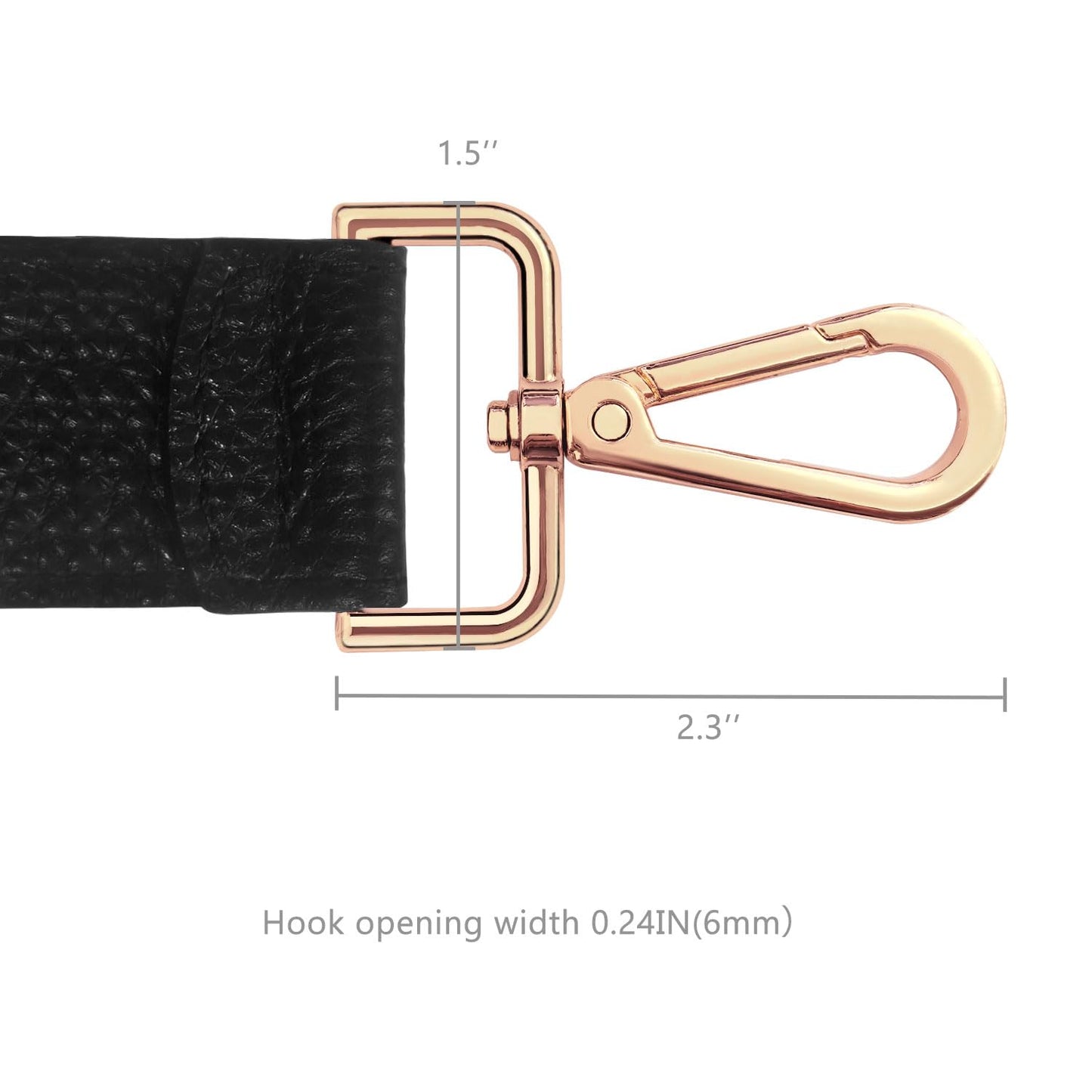 Live Up 24.8” Leather Replacement Strap for Handbags with Metal Buckles(Black-Gold Hardware)