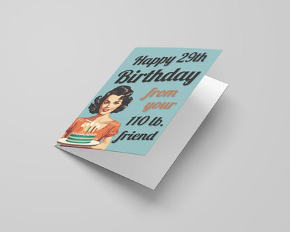 Katie Doodle - Funny Birthday Cards for Women, Friend (Handmade in USA) - Great for 30th, 40th, 50th, 60th, 70th, 75th, 80th, 90th Birthday Gifts for Women Her Friends - Includes 1 Card & 1 Envelope