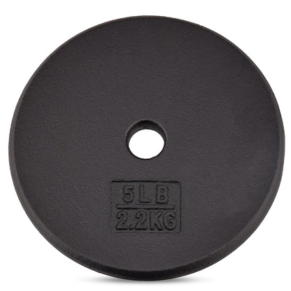 Yes4All Standard 1" Cast Iron Weight Plate - Ideal for Strength Training - Multiple Weight: 5LB to 25LB (Single & Set of 4)