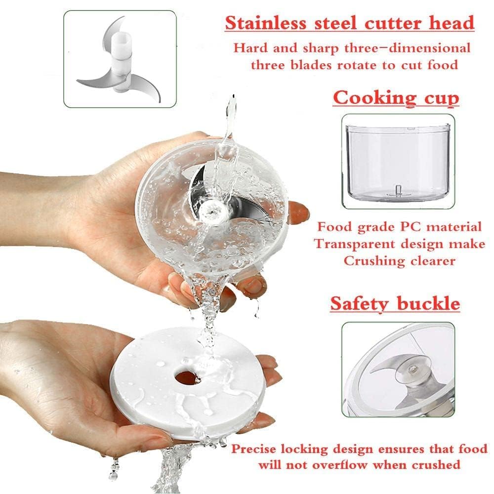 250ML Electric Garlic Chopper, Mini Portable Veggie Choppers, Garlic Grinder Masher Onion Chopper, Blender to Vegetable, Wireless Food Processor for Ginger, Chili, Fruit, Meat, etc