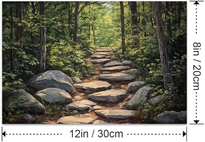 Yesad Nature Wall Art, Forest Path Landscape Wall Decor, Modern Farmhouse Canvas Art Abstract Botanical Canvas Décor Home Decorations for Living Room Bedroom (Unframed,12”x8”, Path)