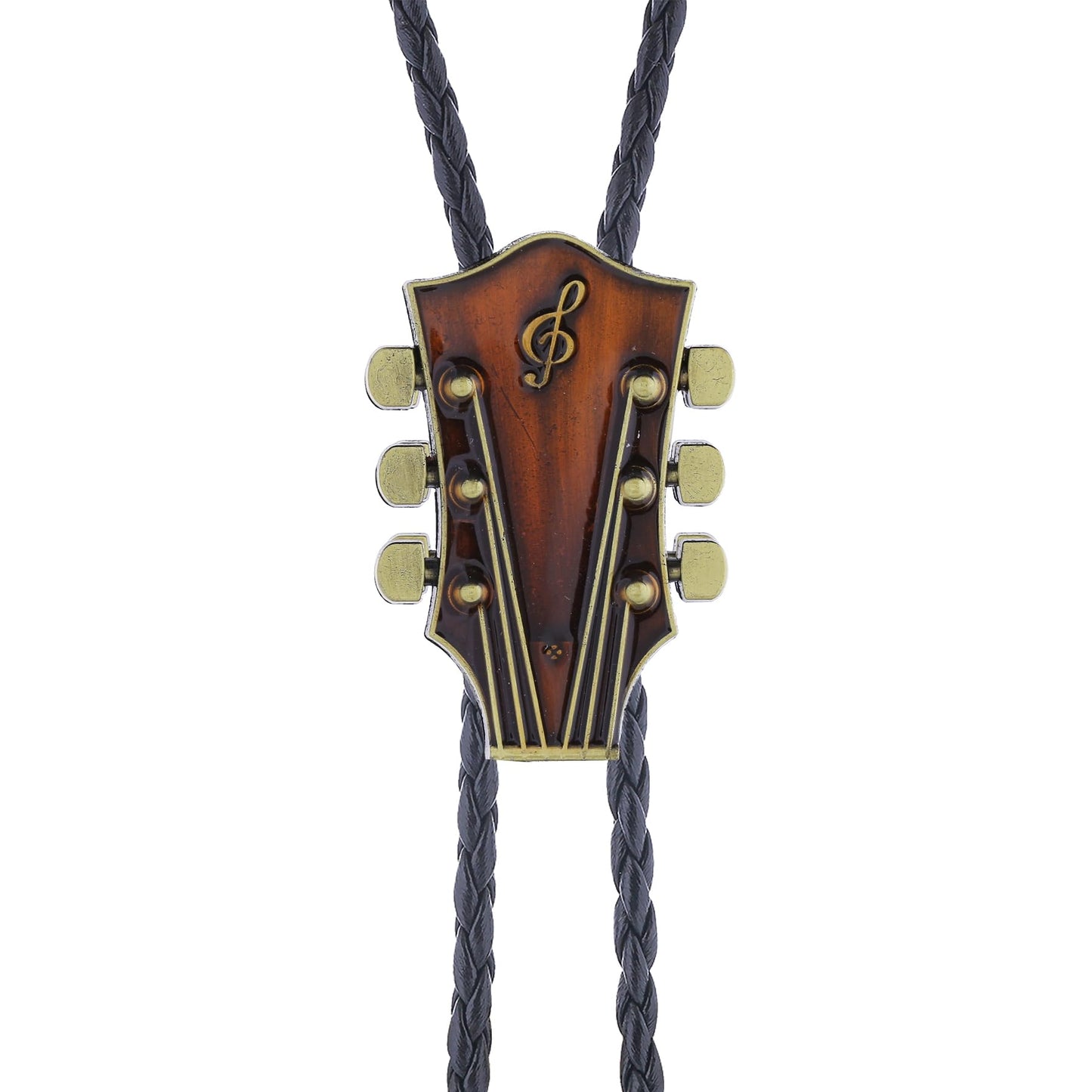 HUABOLA CALYN Bolo Tie for Men, Guitar Cowboy Rodeo Western Bolo Tie Leather Necktie Necklace Costume Accessorie for Women (Orange Bolo Tie)