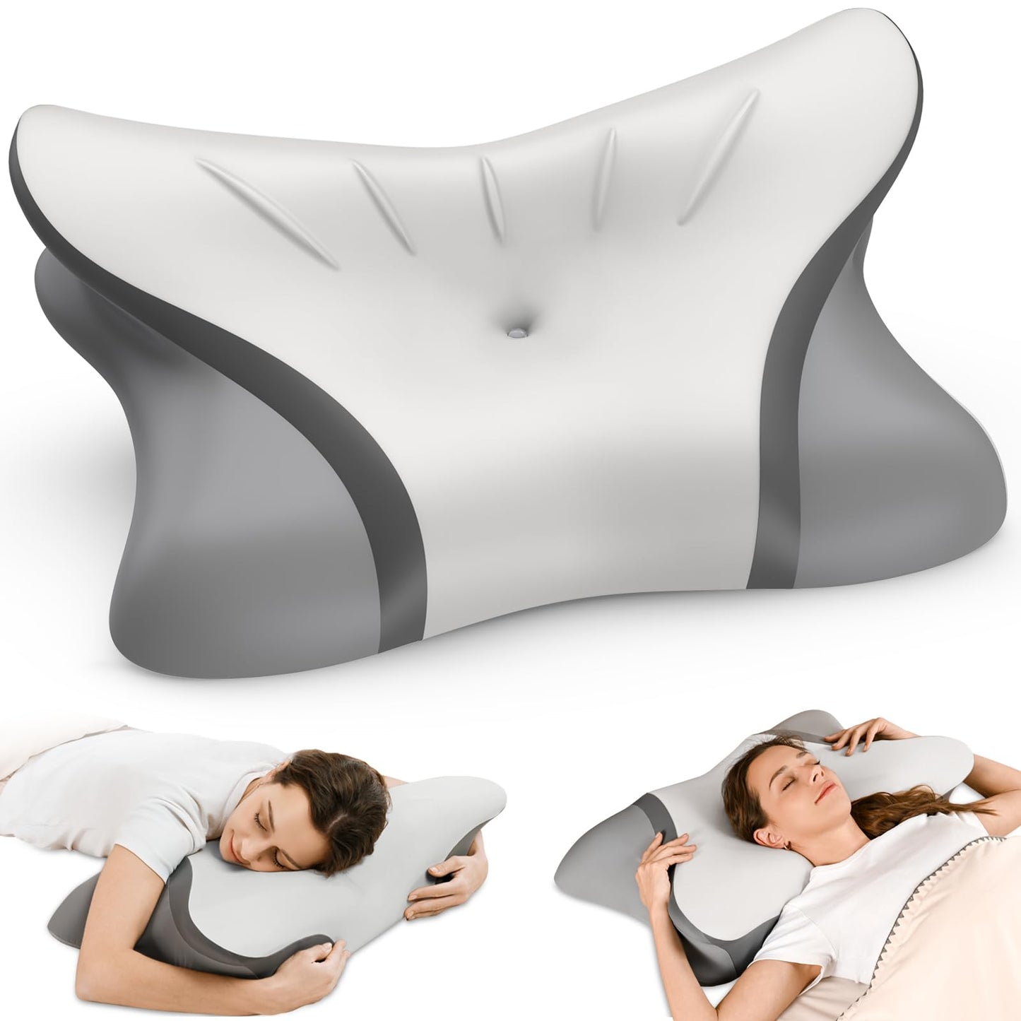 Cervical Neck Pillow - Cooling Pillow for Neck Pain Relief, Ergonomic Side Sleeper Pillow for Sleeping, Contour Memory Foam Pillows for Neck Support, Orthopedic Bed Pillow for Back Stomach Sleepers