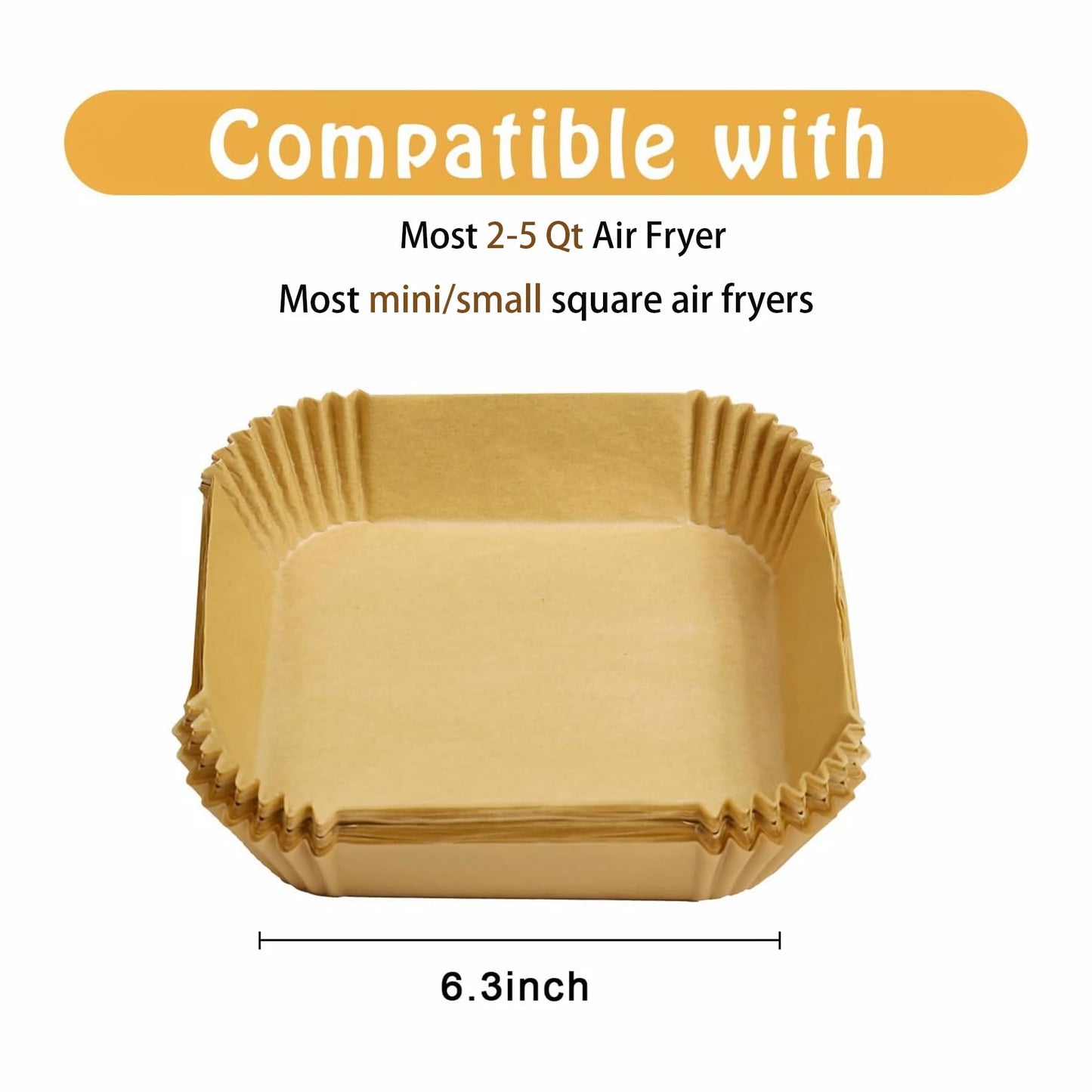 Small Air Fryer Liners Disposable Compatible with COSORI 2.1 Qt Air Fryer, 130 PCS Mini Air Fryer Liners Parchment Paper Baking Sheet for COSORI 2.1 Qt Accessories