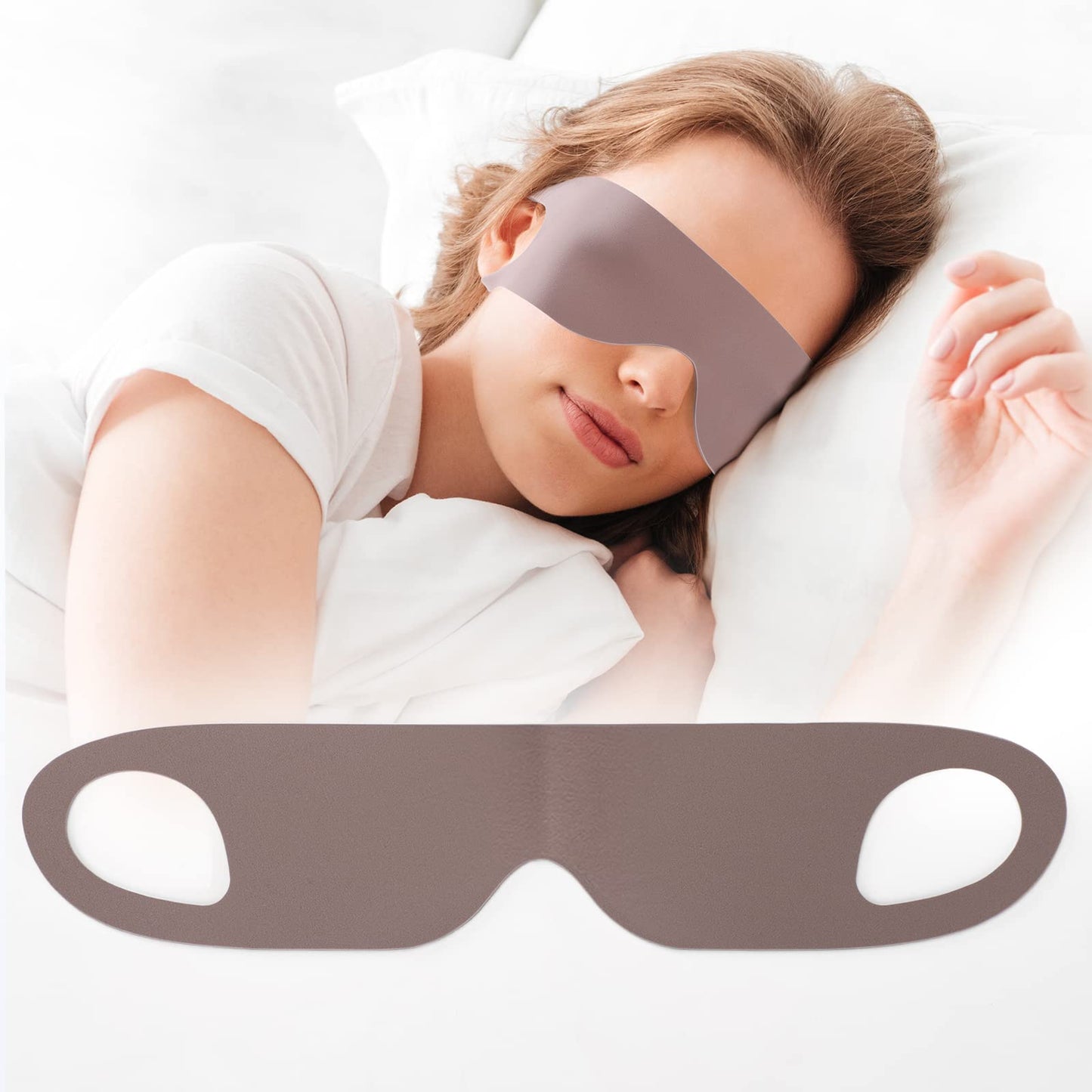 FRESHME Zero Pressure Sleep Mask - Lightweight Breathable Blockout Eye Mask for Sleeping with Ear Hanging Elastic Strap for All Sleep Positions Men Women Soft and Comfortable Black Eye Blinder Travel