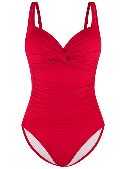 Ocean Blues Women's Red Slimming One Piece Swimsuits Tummy Control Bathing Suit Supportive Shaping Swimwear for Women Size X-Large