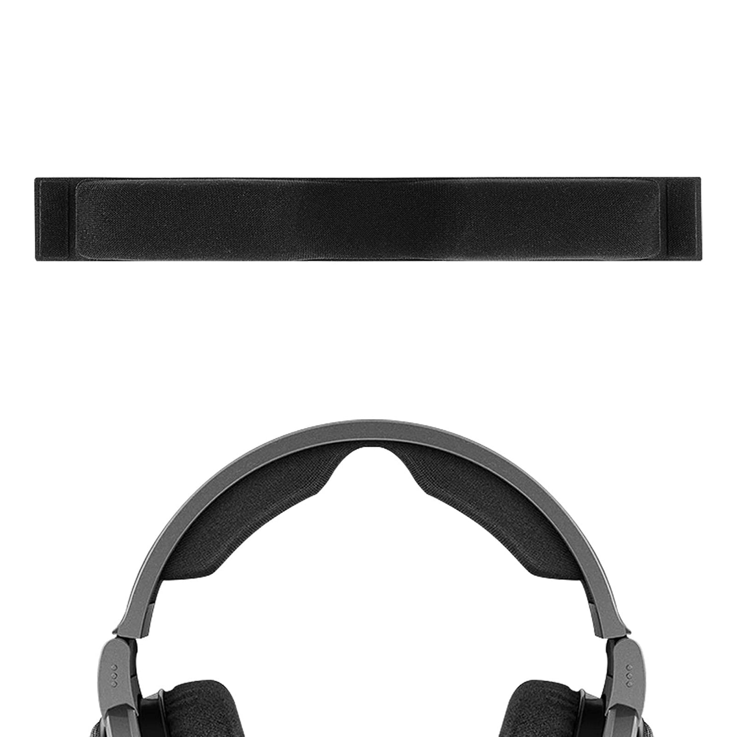 Geekria Mesh Fabric Headband Pad Compatible with Sennheiser HD650, HD660S, HD660S2 Headphones, Replacement Band Repair Part (Black).