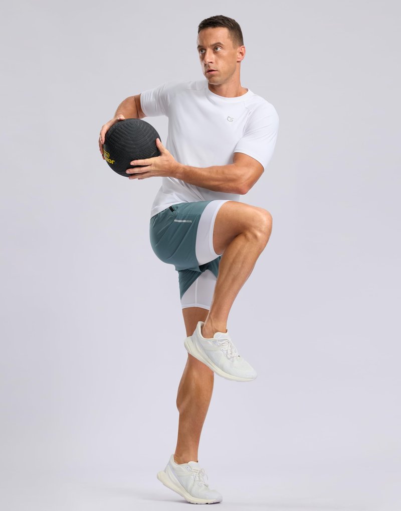 G Gradual Men's Athletic Workout T-Shirts Moisture Wicking Cooling Running Shirts Short Sleeve Performance Tee for Gym Tennis(White,XL)