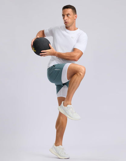 G Gradual Men's Athletic Workout T-Shirts Moisture Wicking Cooling Running Shirts Short Sleeve Performance Tee for Gym Tennis(White,M)