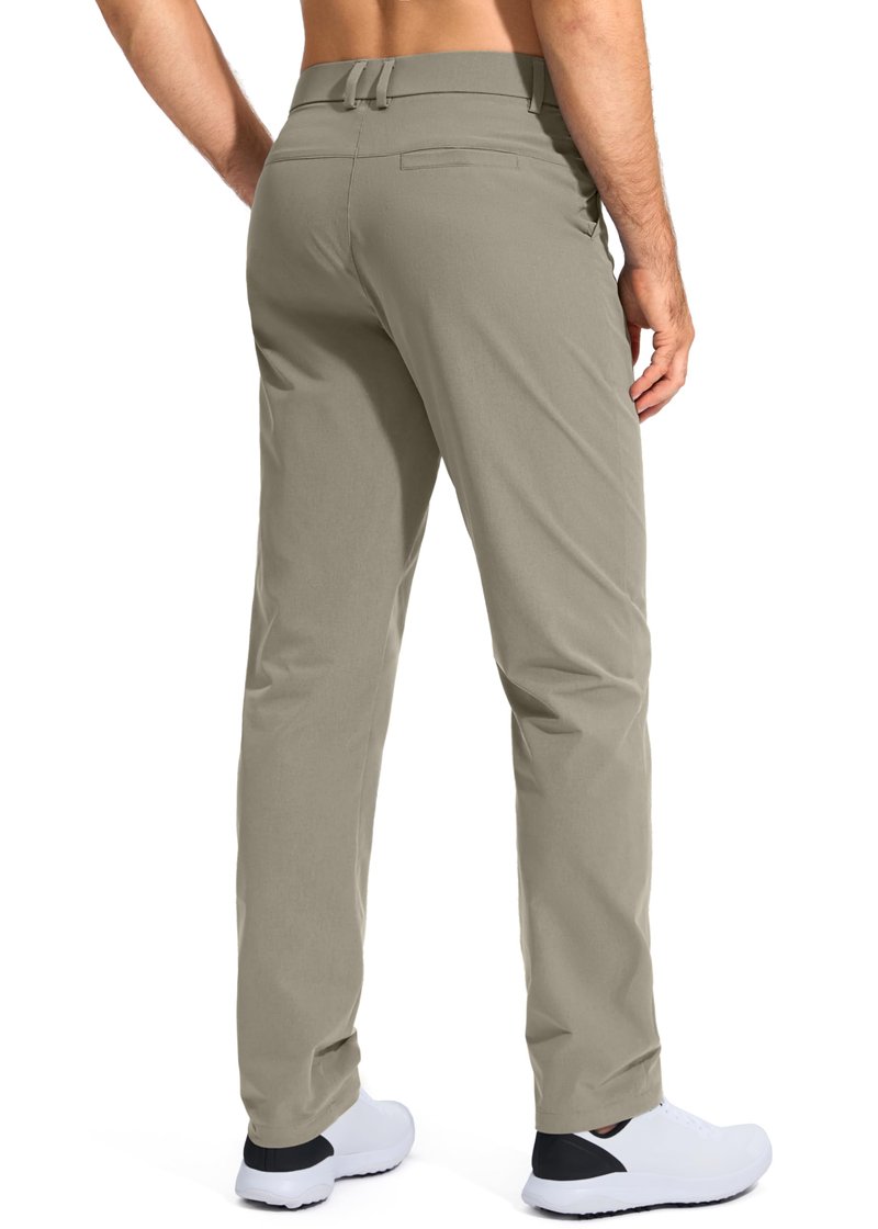 Pudolla Men's Golf Pants Work Dress Comfy Pants Casual Slacks Trousers with Pockets(Stone_Grey 34Wx30L)