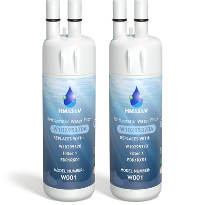 HMASAV W10295370A Water Filter Replacement, Compatible with Everydrop Filter 1, Whirlpool EDR1RXD1, EDR1RXD1B, W10295370, WHR1RXD1, KAD1RXD1, P4RFKB2, P8RFWB2L, 46-9930, 46-9081 2PACK