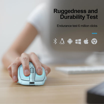 TECKNET Wireless Mouse (BT5.0/3.0 & 2.4G) Rechargeable 4800 DPI Silent USB A & Bluetooth Mouse 6 Buttons, Wide Compatibility - Grey