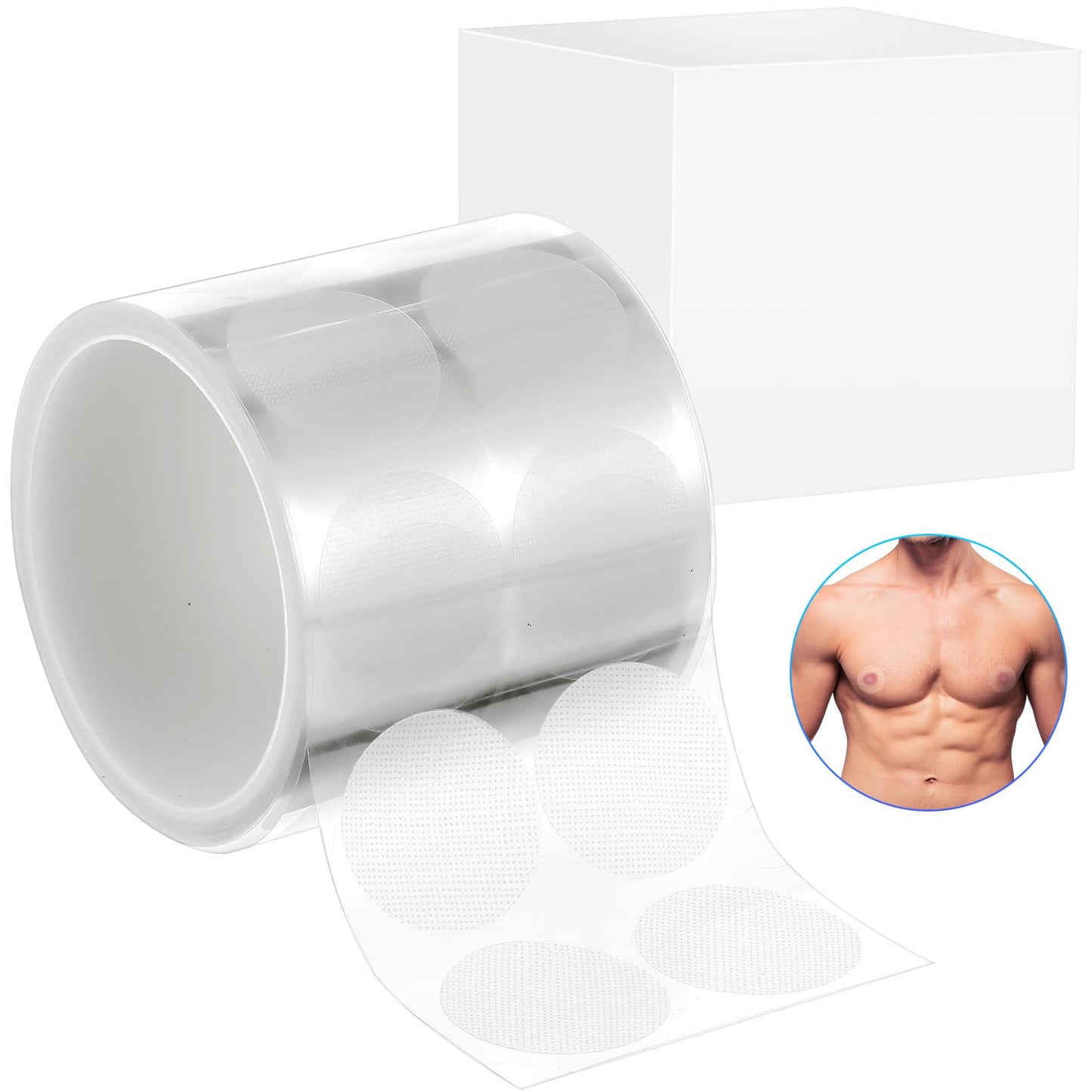 Vicenpal 150 Pairs Men Nipple Cover Anti Chafing Protector Running Nipple Tape Nipple Patch Adhesive Nipple Guard for Runners(Clear)