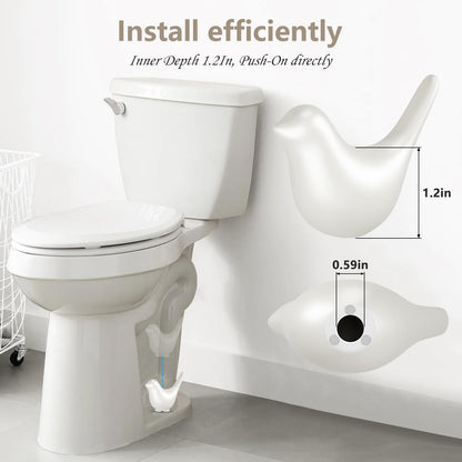 MENNTY 2Packs Ceramic White Birds Toilet Bolt Covers & 4Packs Universal Toilet Bolt Caps, Cute Bathroom Decorative Toilet Floor Screw Cover Caps Easy Installation