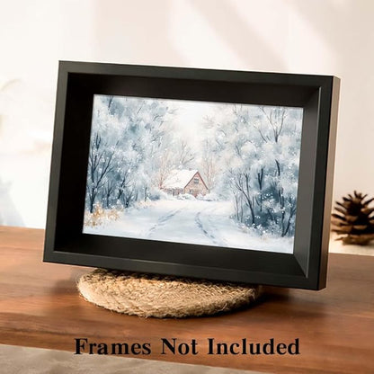 Yesad Winter Wall Art, Winter Forest Canvas Prints Country Wall Art Rustic Wall Décor for Living Room Bedroom Farmhouse Decorations Landscape Pictures Prints Nature Poster (Unframed,36”x24”, Winter)