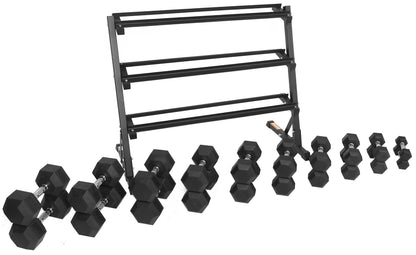 Fitvids Premium Rubber Coated Hex Dumbbell Weight Set, Multiple Packages
