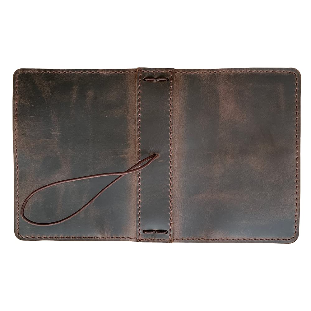 newestor Travelers Notebook Cover with Inner Pockets, Card Slots and Pen Holder, A6 Size, Dark Brown
