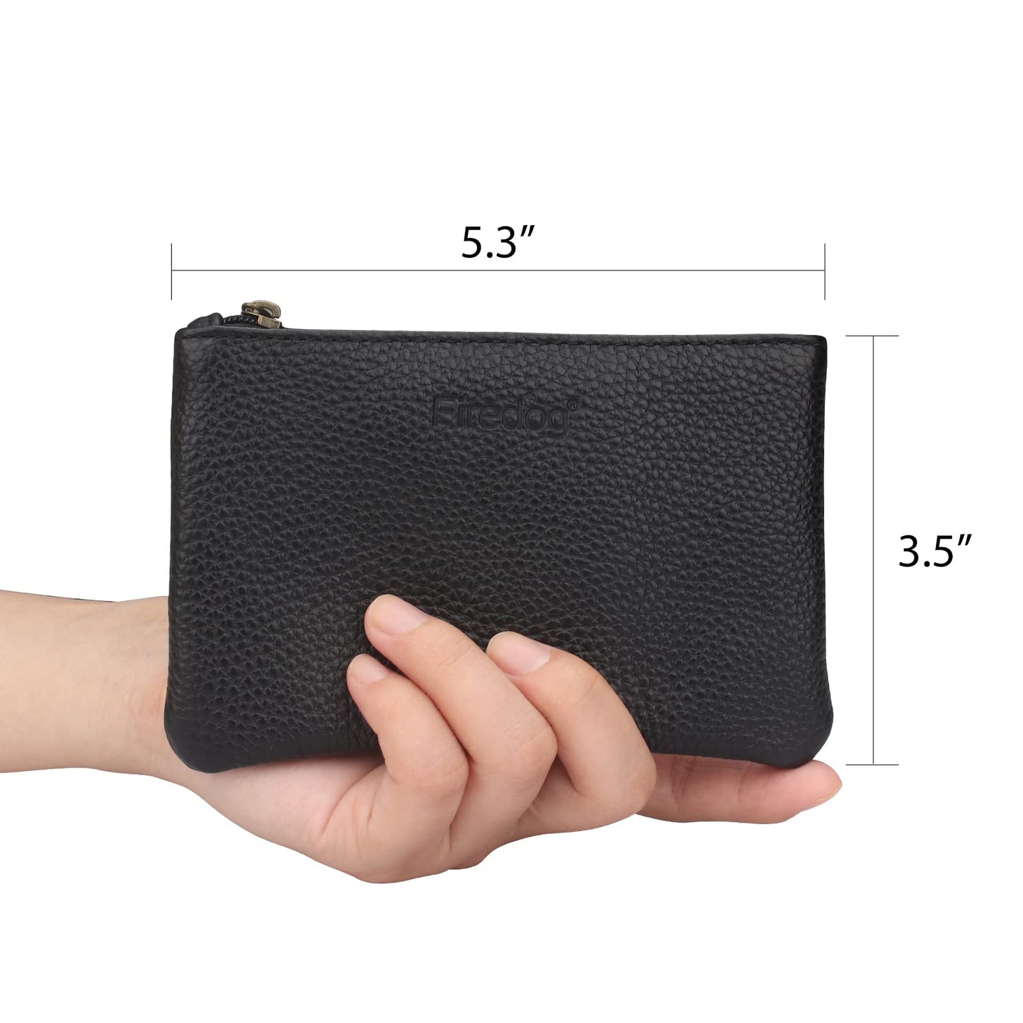 FIREDOG Tobacco Pouch, Small Leather Pouch Rolling Cigarettes Storage Bag Case for Men(Black)