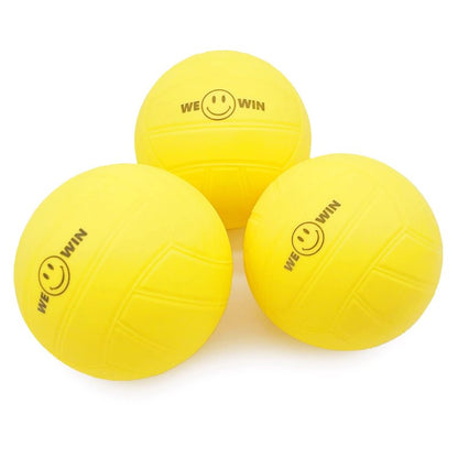 Aolowewin 3-Pack Spike Replacement Balls | Roundnet Game Extra Balls | Strong Bounce Ball | 3.5inch Yellow Soft Rubber Ball | Water Pool Lawn Beach Volleyball (3)