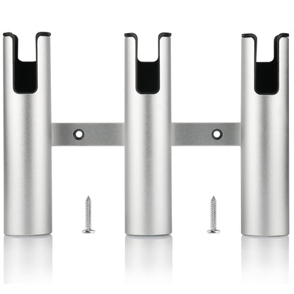 Marinebaby Fishing Boat Rod Holder Aluminum,3 Link Tube Aluminum Rod Rack, Suit Boats & Yacht