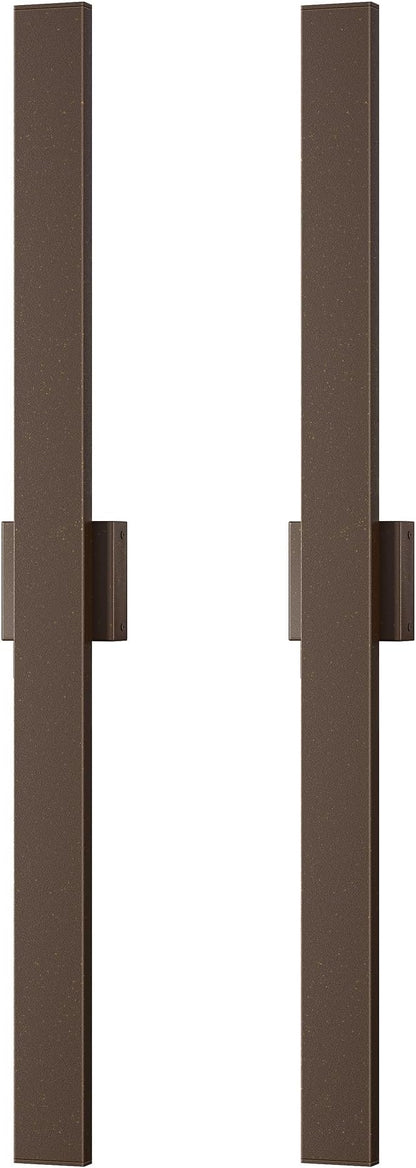 EDISHINE 2 Pack Modern Outdoor Wall Lights Dimmable, 39.3" Rectangular Outdoor Wall Sconce, 3CCT, Iron & PC, IP65 Waterproof, Long Front Porch Light for Patio, Yard, Oil Rubbed Bronze