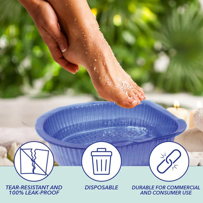 ForPro Professional Collection Universal Pedi Bath Liners - 50% THICKER - Fit Footsie Bath, Disposable Pedicure Foot Tub Liners for Foot Spa Basins & Foot Bath Soaks, Clear, 100-Count