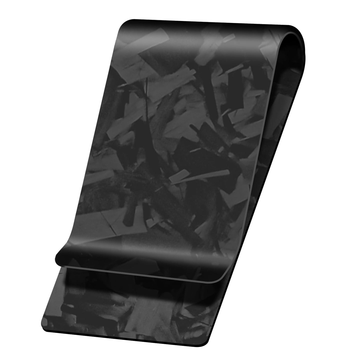 LittleBlack Real Carbon Fiber Money Clip,1.5in Wide Ultra Thin&Slim Minimalist Cash&Credit Card Holder Up To 50 Bills,Mens Business Front Pocket Wallet-Forged Matte Black