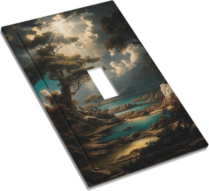 Decorative Art Light Switch Covers Sunburst Over the Wilderness Single Toggle Wall Plate Decorative Switchcover Electrical Switchplate for Home Decor