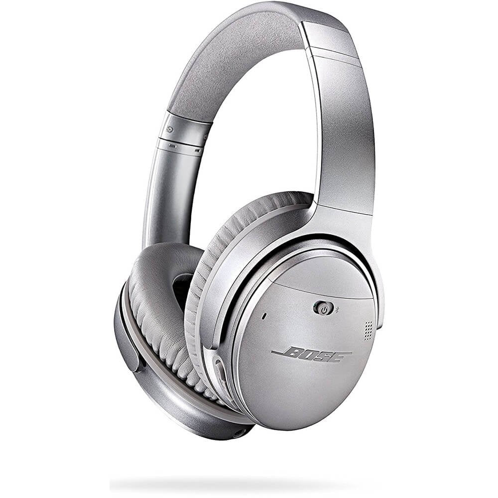 Bose QuietComfort 35 II Noise Cancelling Bluetooth Headphones— Wireless, Over Ear Headphones with Built in Microphone and Alexa Voice Control, Silver