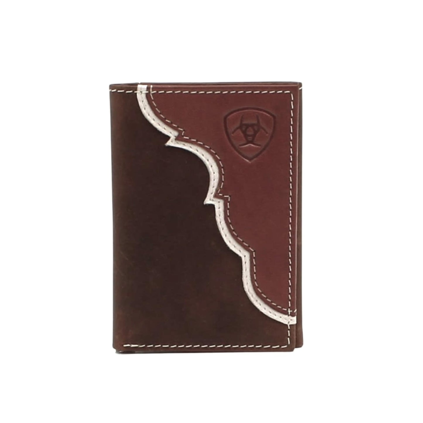 Ariat Leather Two Toned Overlay - Men's Trifold Wallet