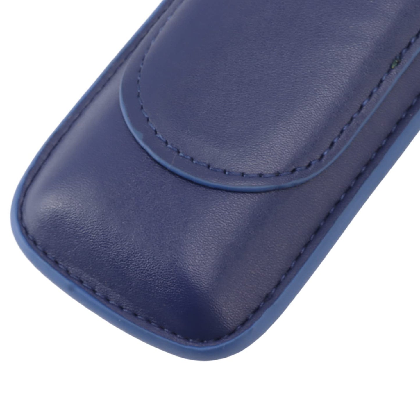 OEBUAFI 2 Finger Faux Leather Cigar Case, Premium Soft Touch Travel Holder with Front Pocket for Cutter, Elegant Sewing Technology Lightweight Durable Men (Blue)