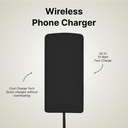 IJS Ultra Slim Universal Fast Wireless Charger - Phone Charger Compatible with All Qi Enabled Phones - Smart Round Fast Charging Pad for Multiple Devices (Black)