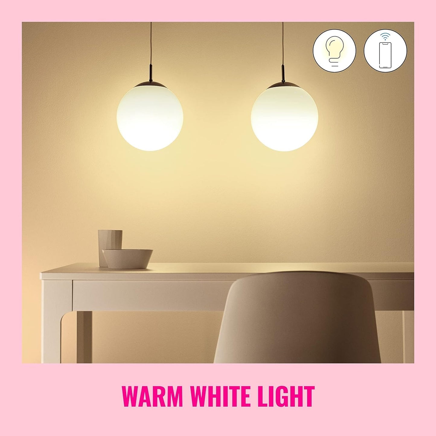 WiZ 60W A19 Tunable White LED Smart Bulb - Pack of 6 - E26- Indoor - Connects to Your Existing Wi-Fi - Control with Voice or App + Activate with Motion - Matter Compatible