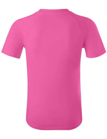 DRONIRING Boys Rash Guard Swim Shirt, UPF 50+ Sun Protection Short Sleeve Rashguard, Kids Quick Dry Beach Surfing Water Shirt Hot Pink