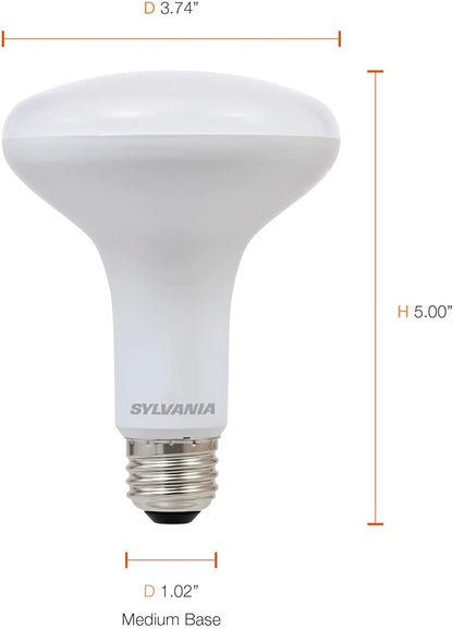 SYLVANIA LED Flood BR30 Light Bulb, 65W Equivalent Efficient 9W, 10 Year, 650 Lumens, Dimmable, 2700K, Soft White - 2 pack (73954)
