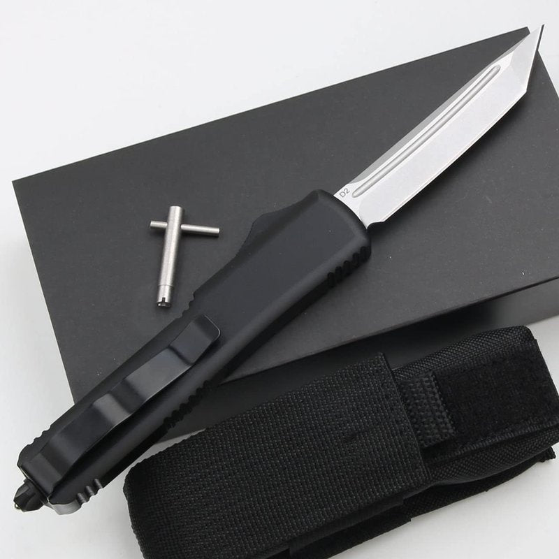 Outdoor Hunting Knife, Tactical Pocket Knife, Black Aluminum Alloy Handle 6063, Outdoor Camping Survival Knife