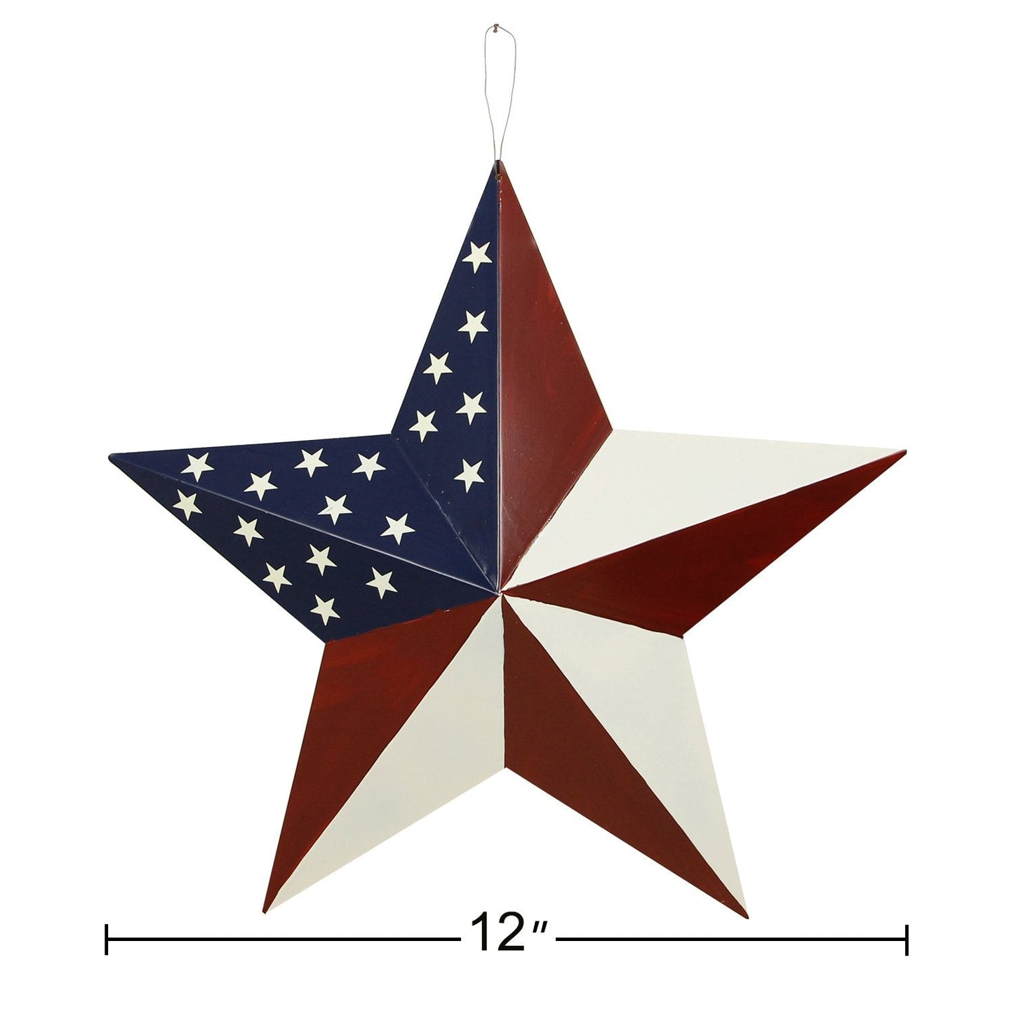Patriotic Metal Barn Star Outdoor Indoor Hanging Wall Decor Star Ornaments 12inch