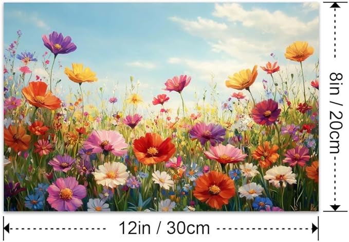 Yesad Colorful Wildflower Canvas Wall Art, Flowers Pictures Prints Printing Botanical Wall Art Floral Artwork Watercolor Flower Wall Décor for Living Room Bedroom Farmhouse (Unframed,12”x8”, Flower)