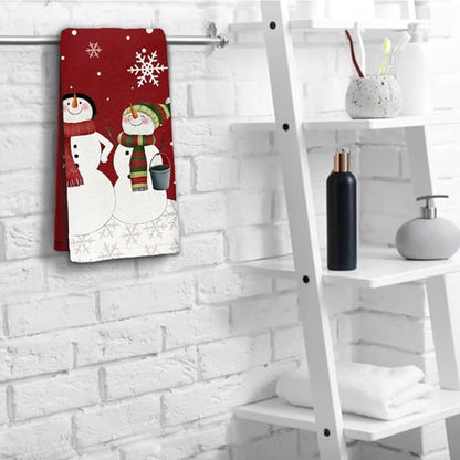Snowman Hand Towels 28.7 x 13.7 Inch Christmas Bathroom Towels Winter Holiday