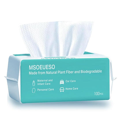MSOEUESO Soft Dry Wipes Cotton Facial Tissues, Cotton Face Towel